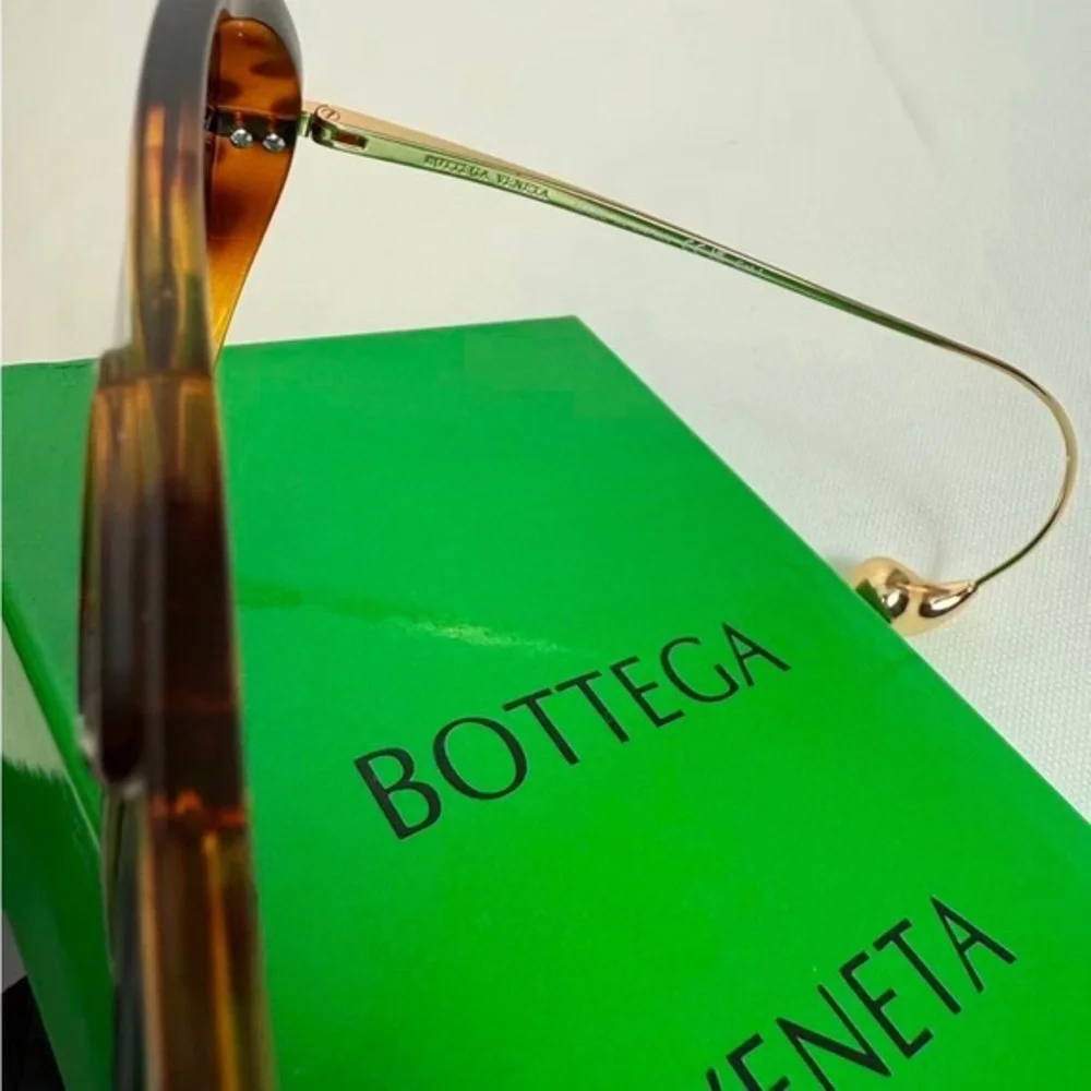 Bottega Veneta Brown Sunglasses with Green Lenses